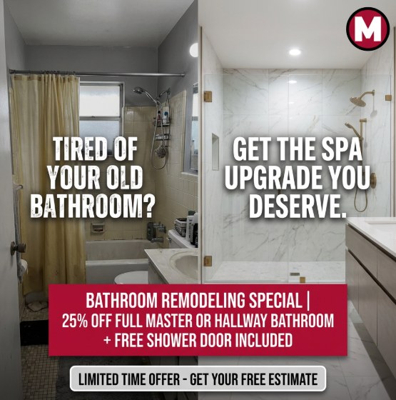 Bathroom remodeling special — 25% off image ad