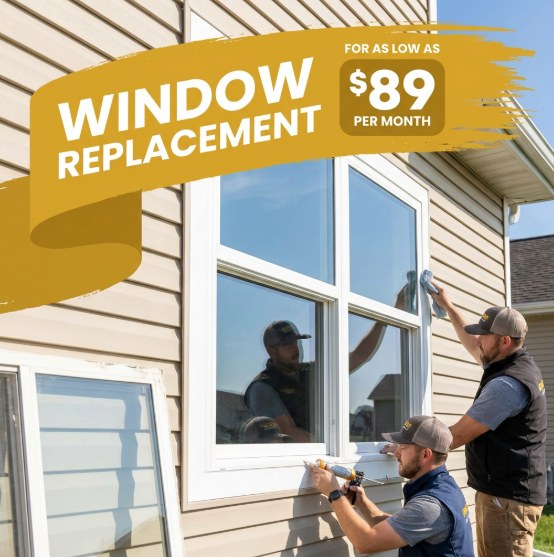 Window replacement for as low as $89 per month image ad